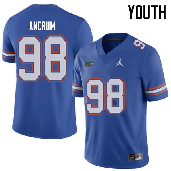 NCAA Florida Gators Luke Ancrum Youth #98 Jordan Brand Royal Stitched Authentic College Football Jersey DCF4564LR